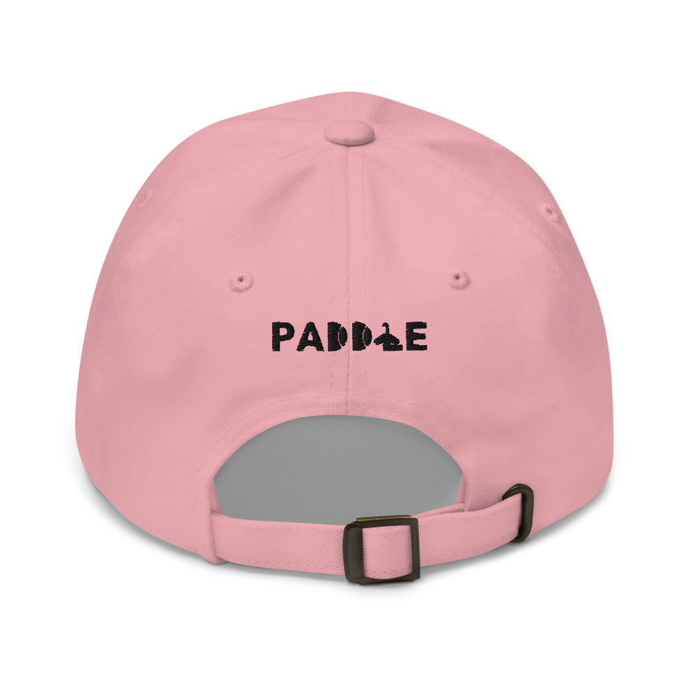 Gorra Pádel Club · diseño B · rosa con bordado negro · detrás