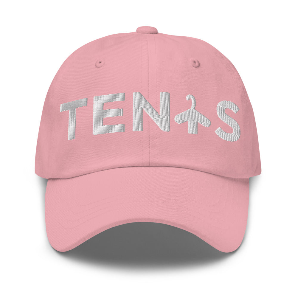 Gorra Tenis Club · diseño A · rosa con bordado blanco