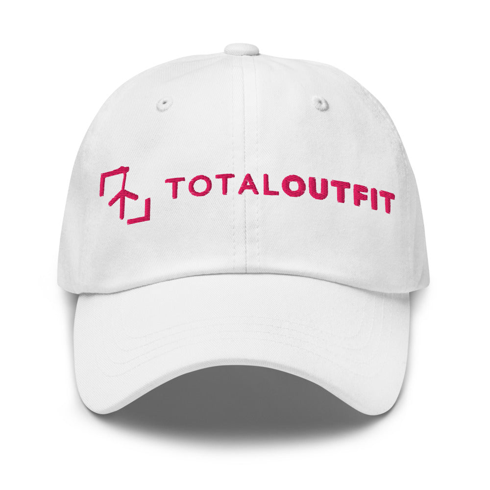Gorra Golf Club · diseño B · blanca con bordado rosa