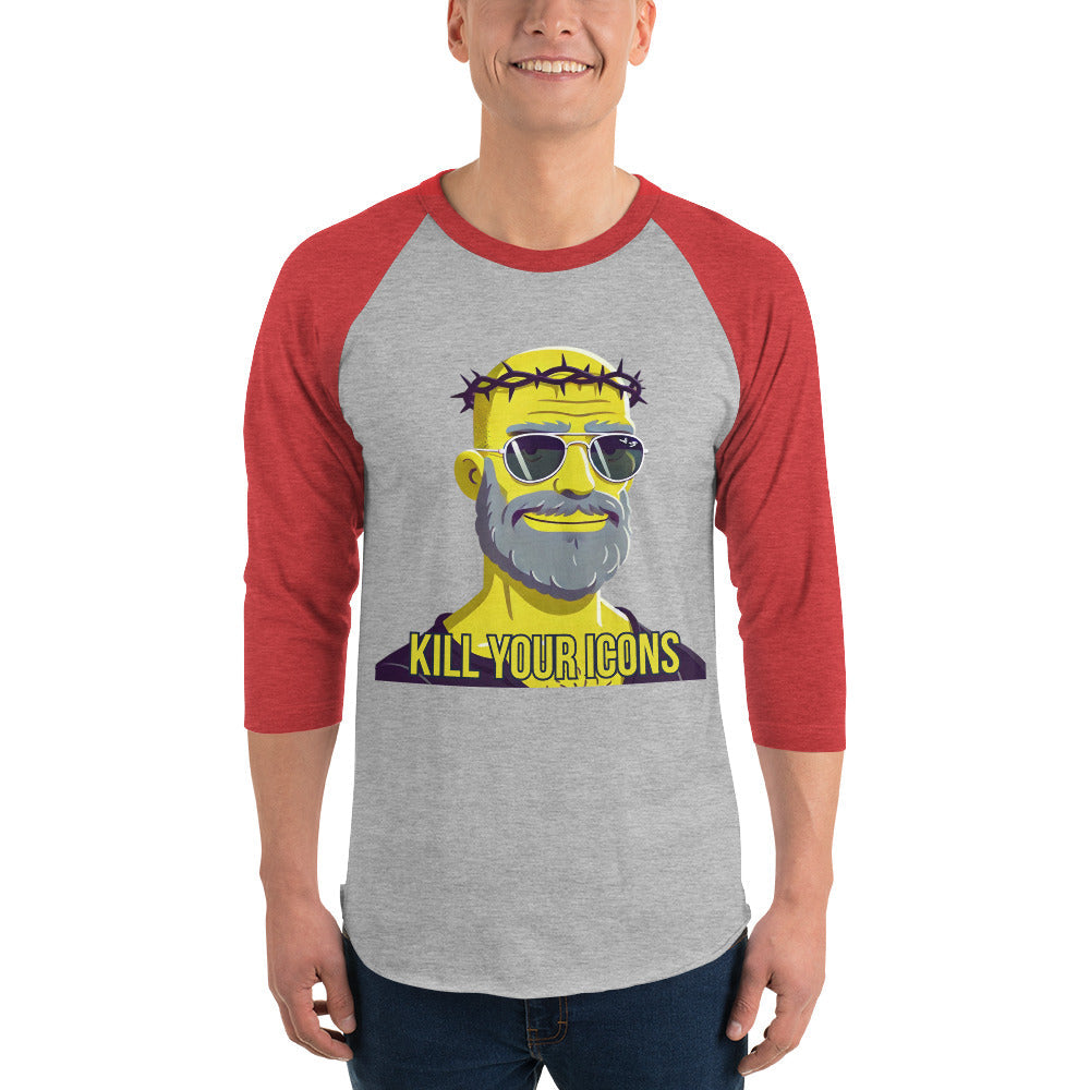 Camiseta con manga raglán tres cuartos Kill Your Icons Edition by AntiInfluenzer