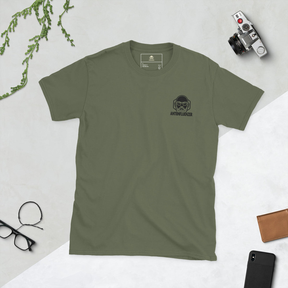 Camiseta de manga corta unisex AntiInfluenzer Negro