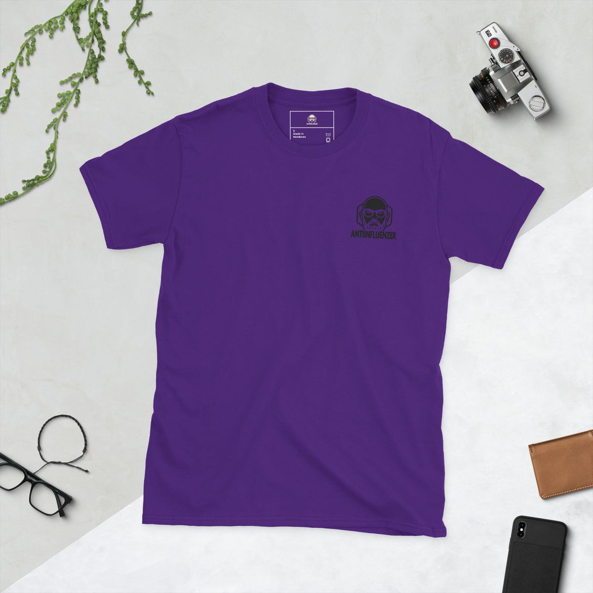 Camiseta de manga corta unisex AntiInfluenzer Negro