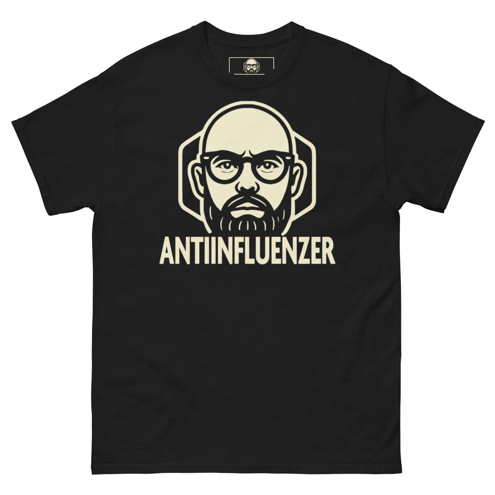 Camiseta Básica AntiInfluenzer Unisex Logo Pecho