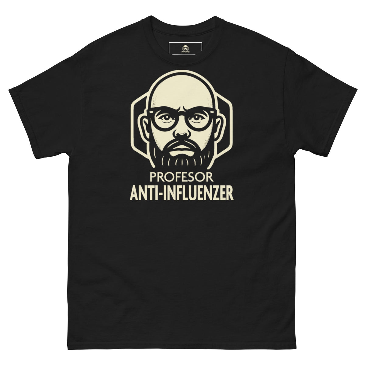 Camiseta Básica Profesor Anti-Influenzer Logo Pecho Unisex