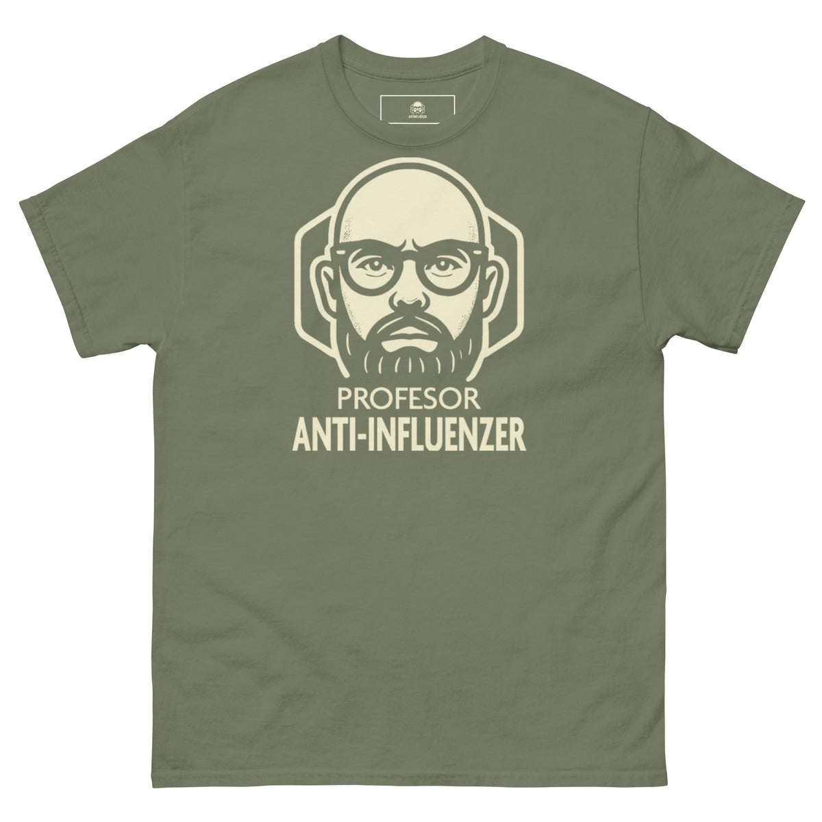 Camiseta Básica Profesor Anti-Influenzer Logo Pecho Unisex