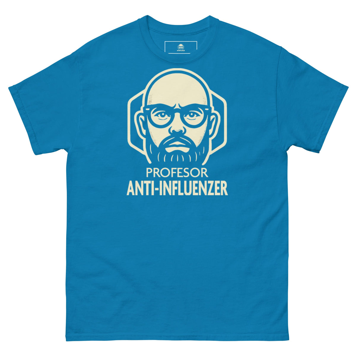 Camiseta Básica Profesor Anti-Influenzer Logo Pecho Unisex