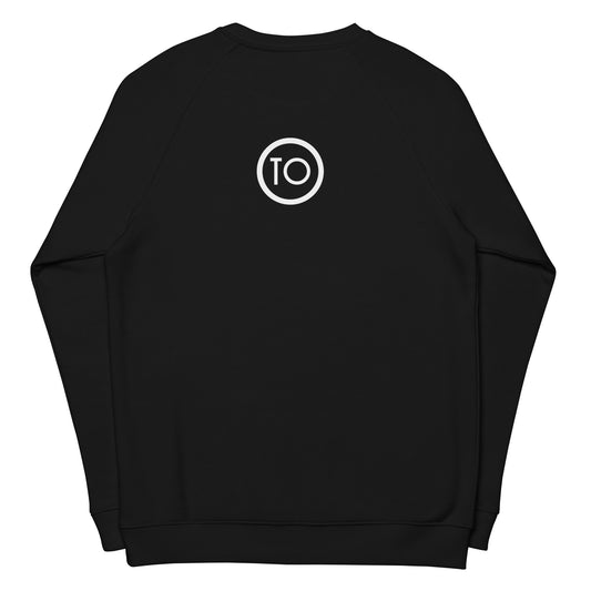 Sudadera orgánica raglán unisex bordada Logo Texto TotalOutfit