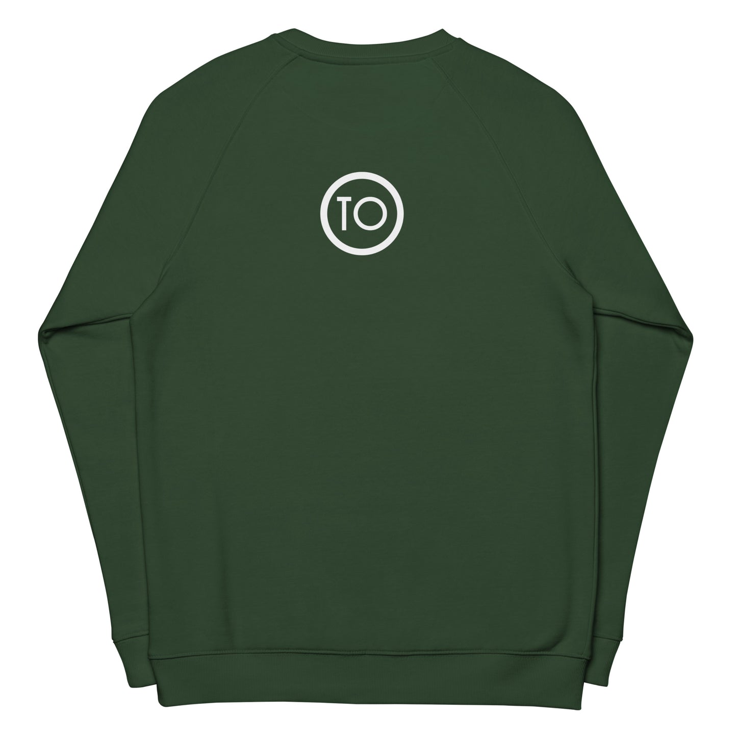 Sudadera orgánica raglán unisex bordada Logo Texto TotalOutfit