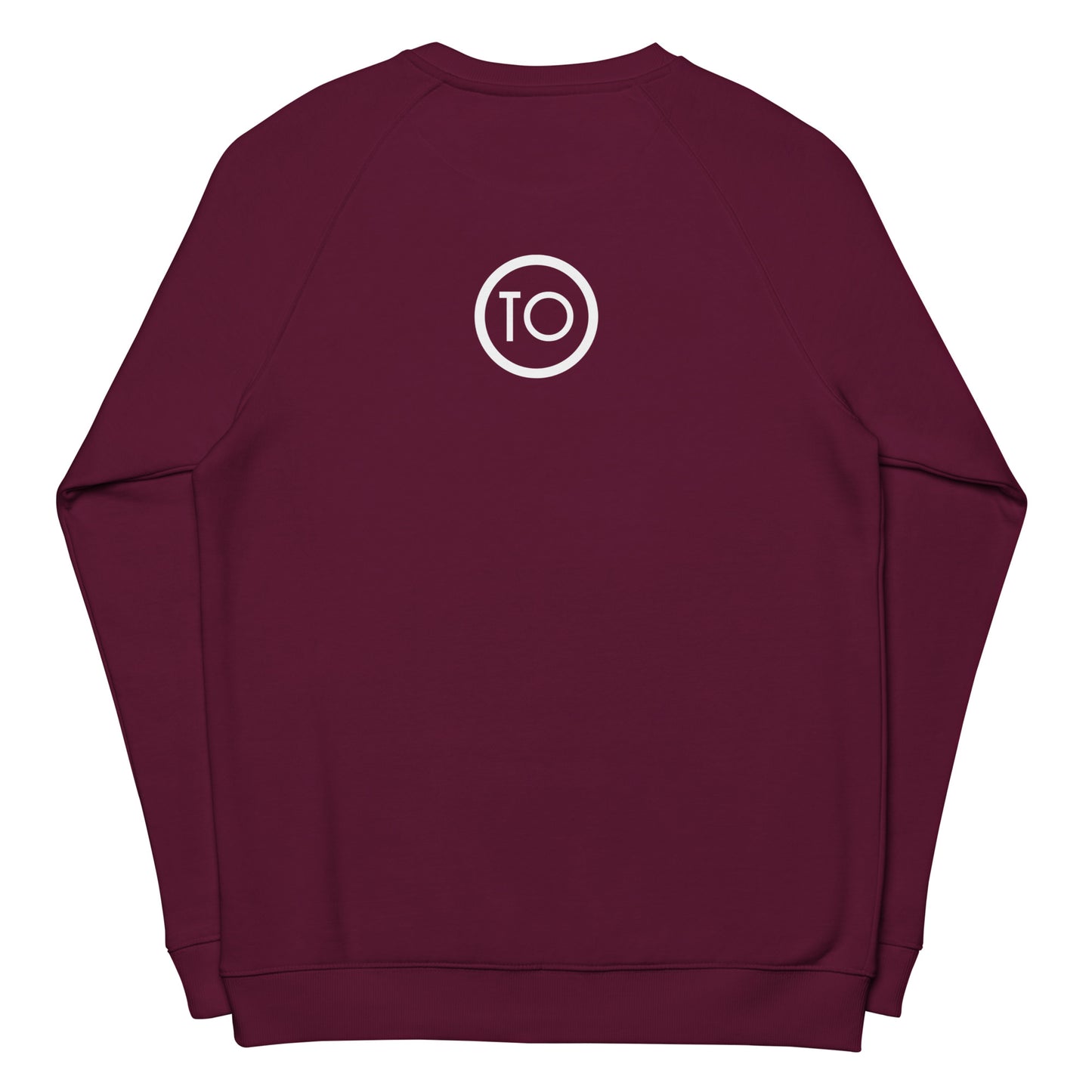Sudadera orgánica raglán unisex bordada Logo Texto TotalOutfit