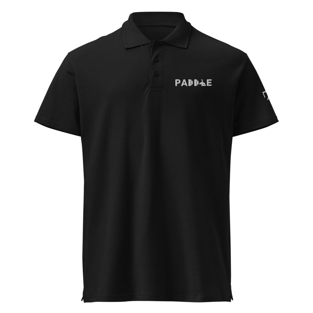Polo Pádel Club · diseño A · negra con bordado blanco