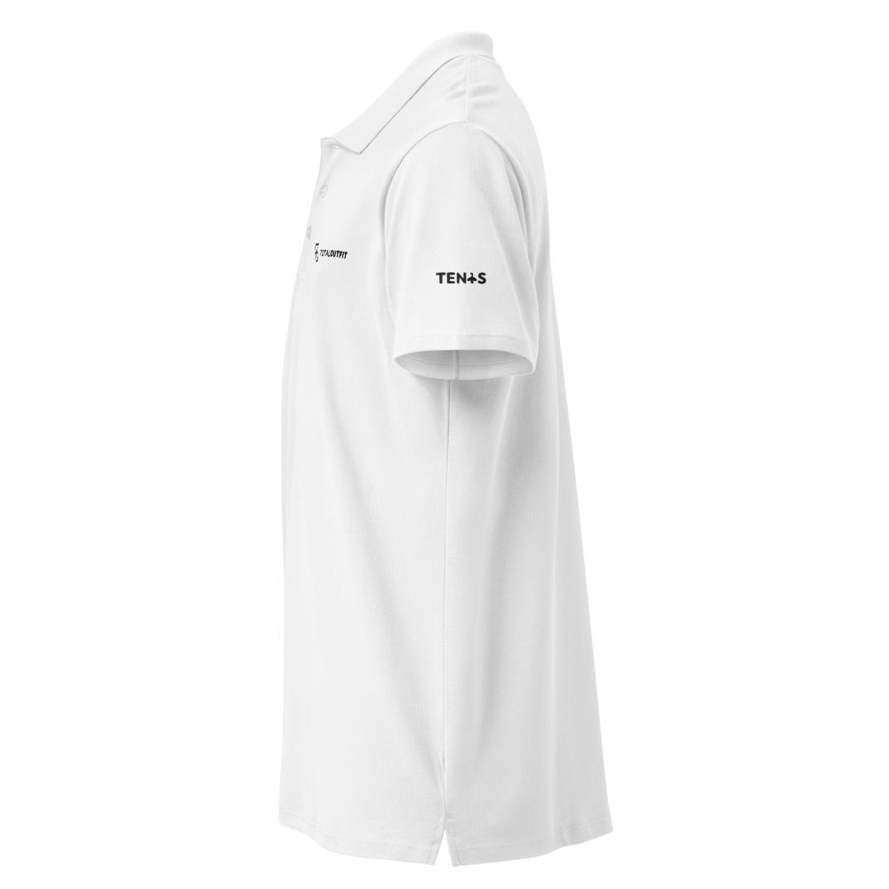 Polo Tenis Club · diseño B · blanca con bordado negro · manga