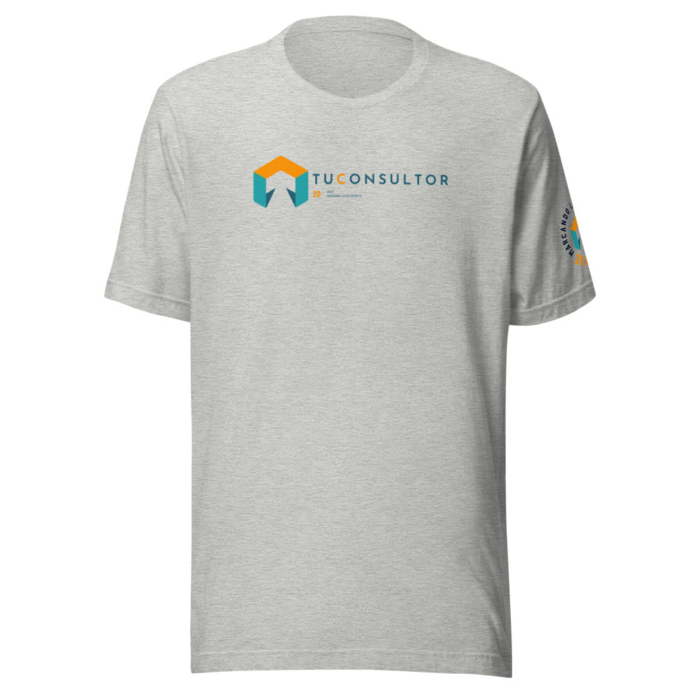 Camiseta TuConsultor 20 Aniversario logo horizontal · gris