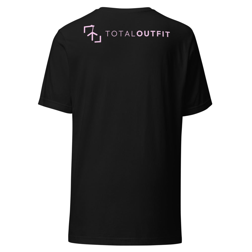 Camiseta Tenis Club · diseño A · negra con bordado rosa · espalda