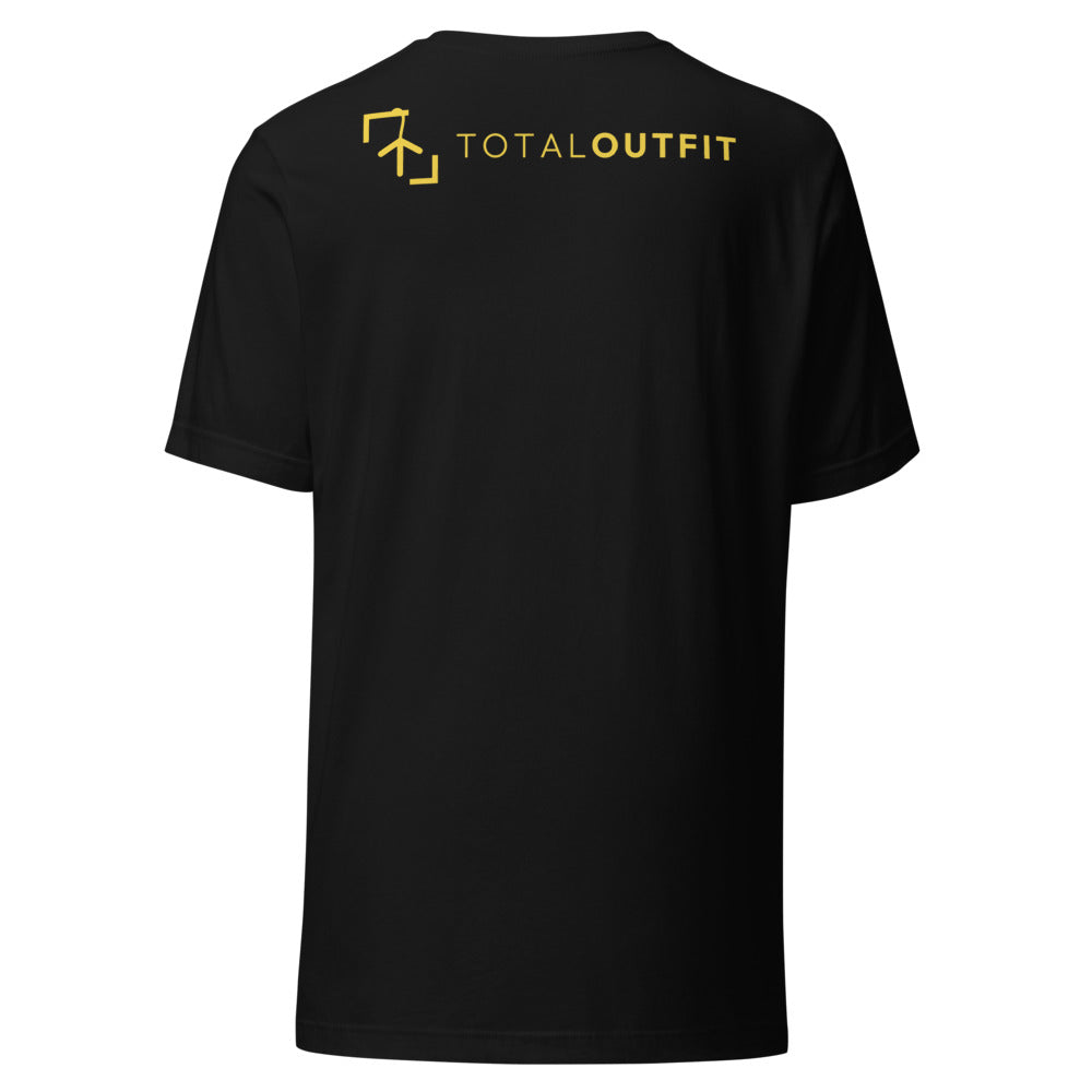 Camiseta Tenis Club · diseño A · negra con bordado amarillo · espalda