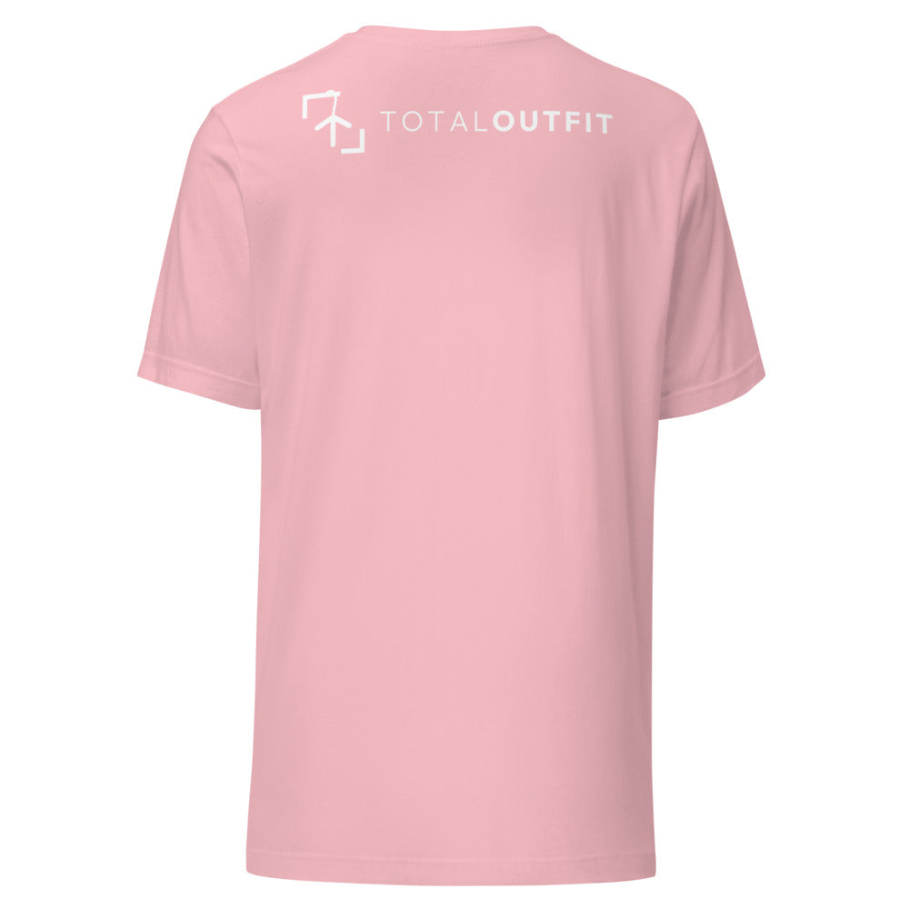 Camiseta Golf Club · diseño A · prenda rosa, hilo blanco (espalda)