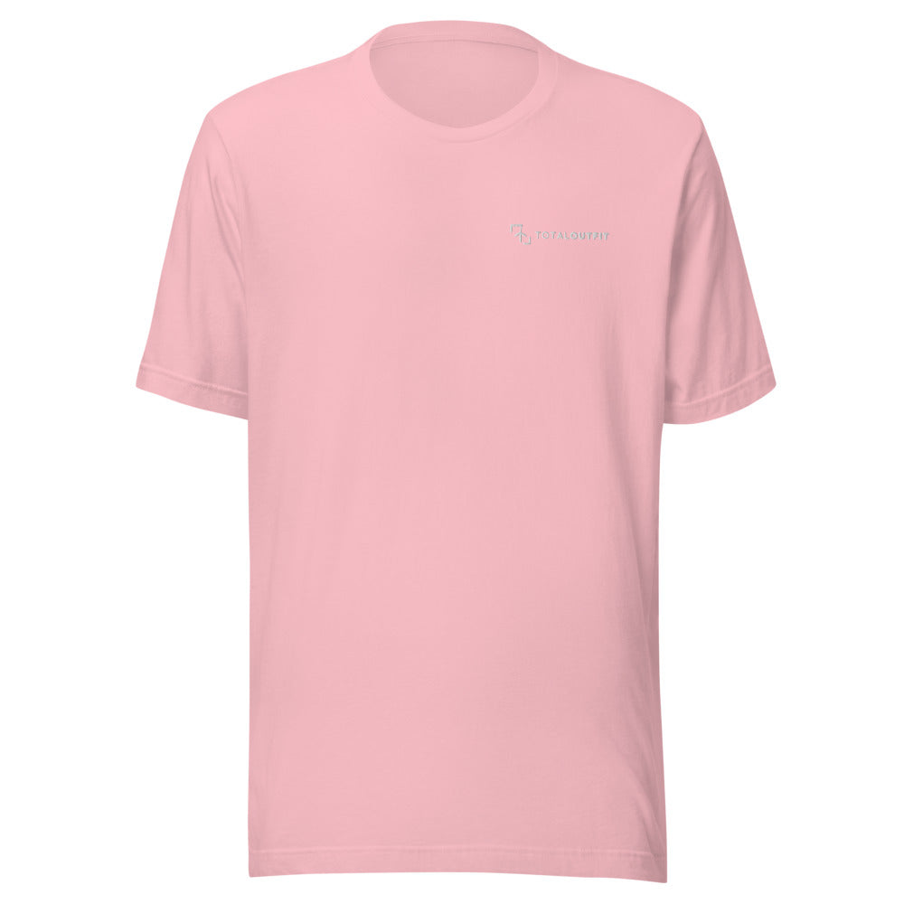 Camiseta Tenis Club · diseño B · rosa con bordado blanco