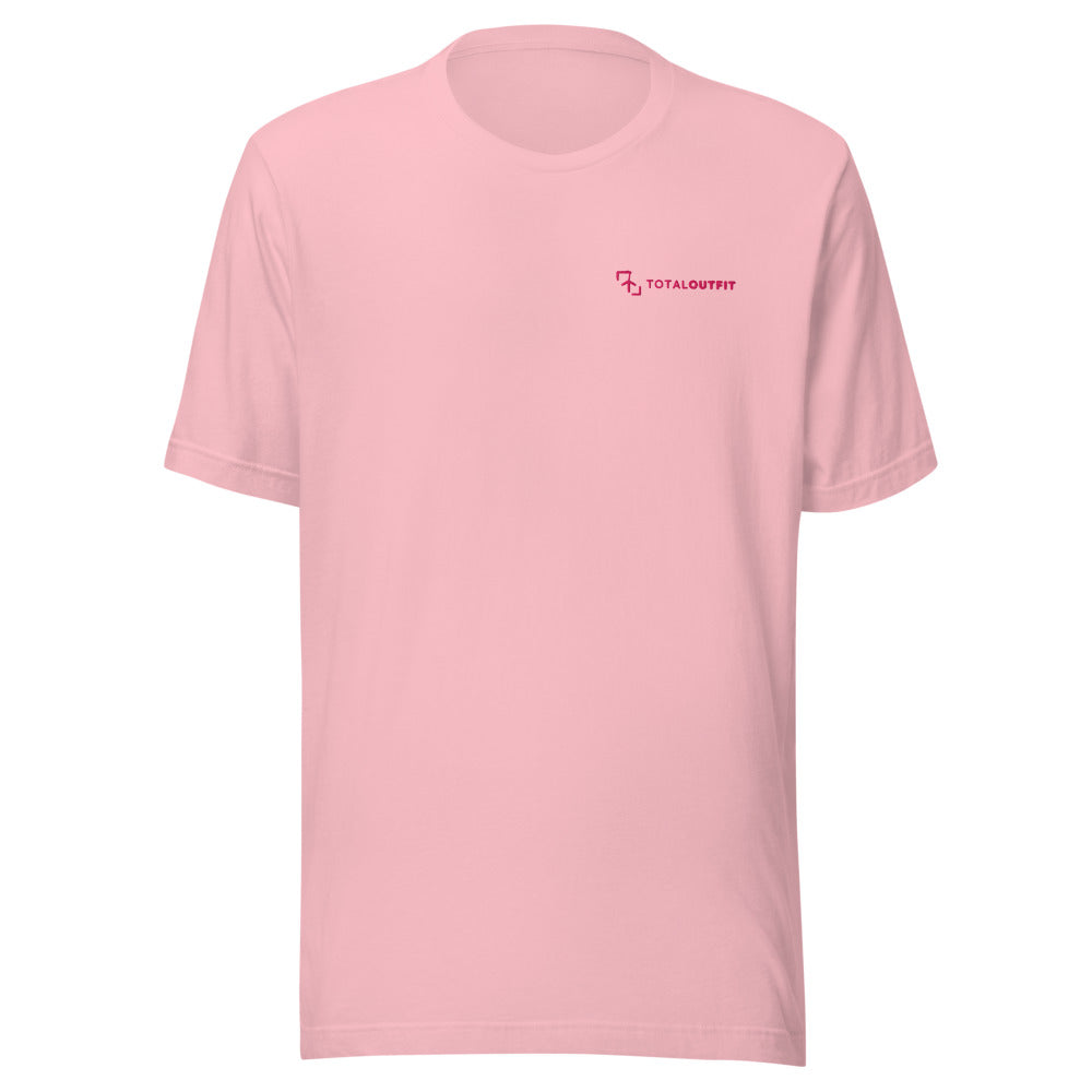 Camiseta TotalOutfit tono sobre tono · rosa con logo bordado en el mismo color