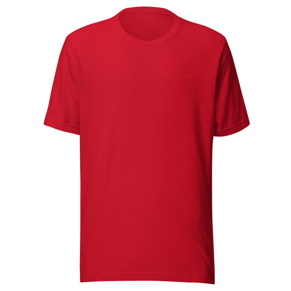 Camiseta TotalOutfit tono sobre tono · roja con logo bordado en el mismo color