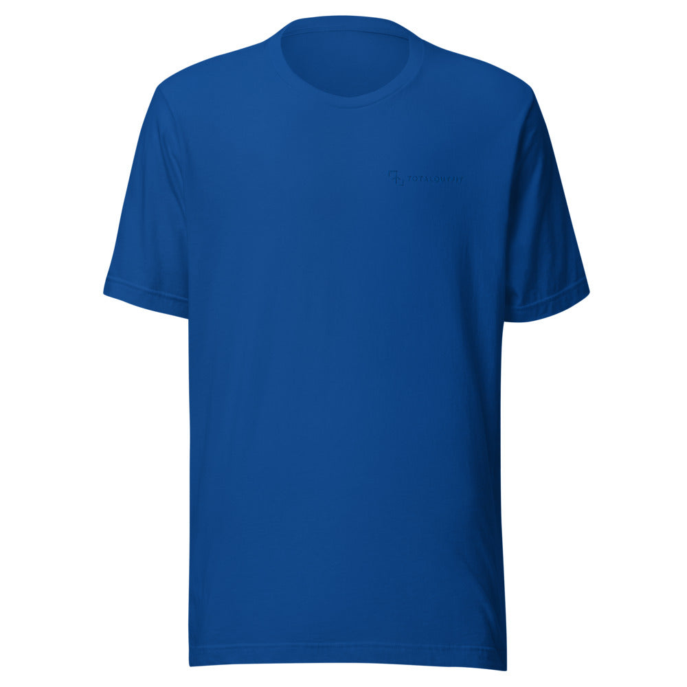 Camiseta TotalOutfit tono sobre tono · azul royal con logo bordado en el mismo color