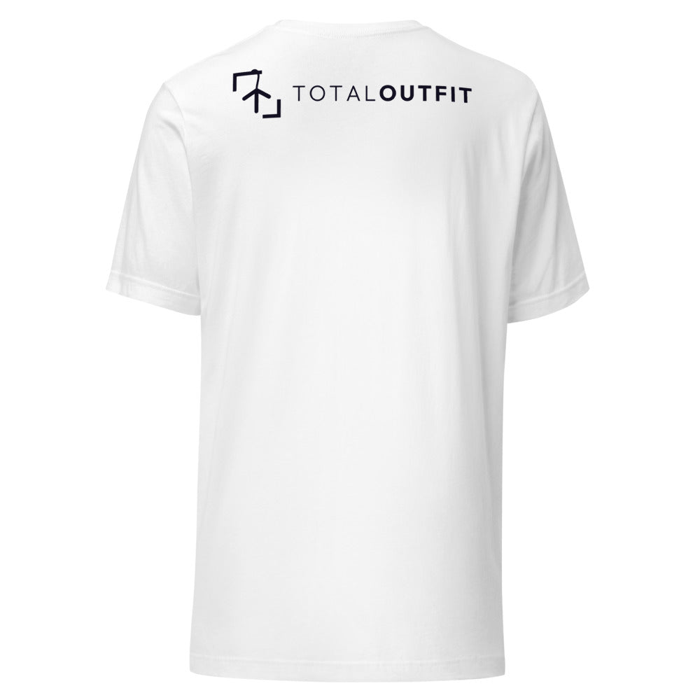 Camiseta Pádel Club · diseño A · blanca con bordado negro · espalda