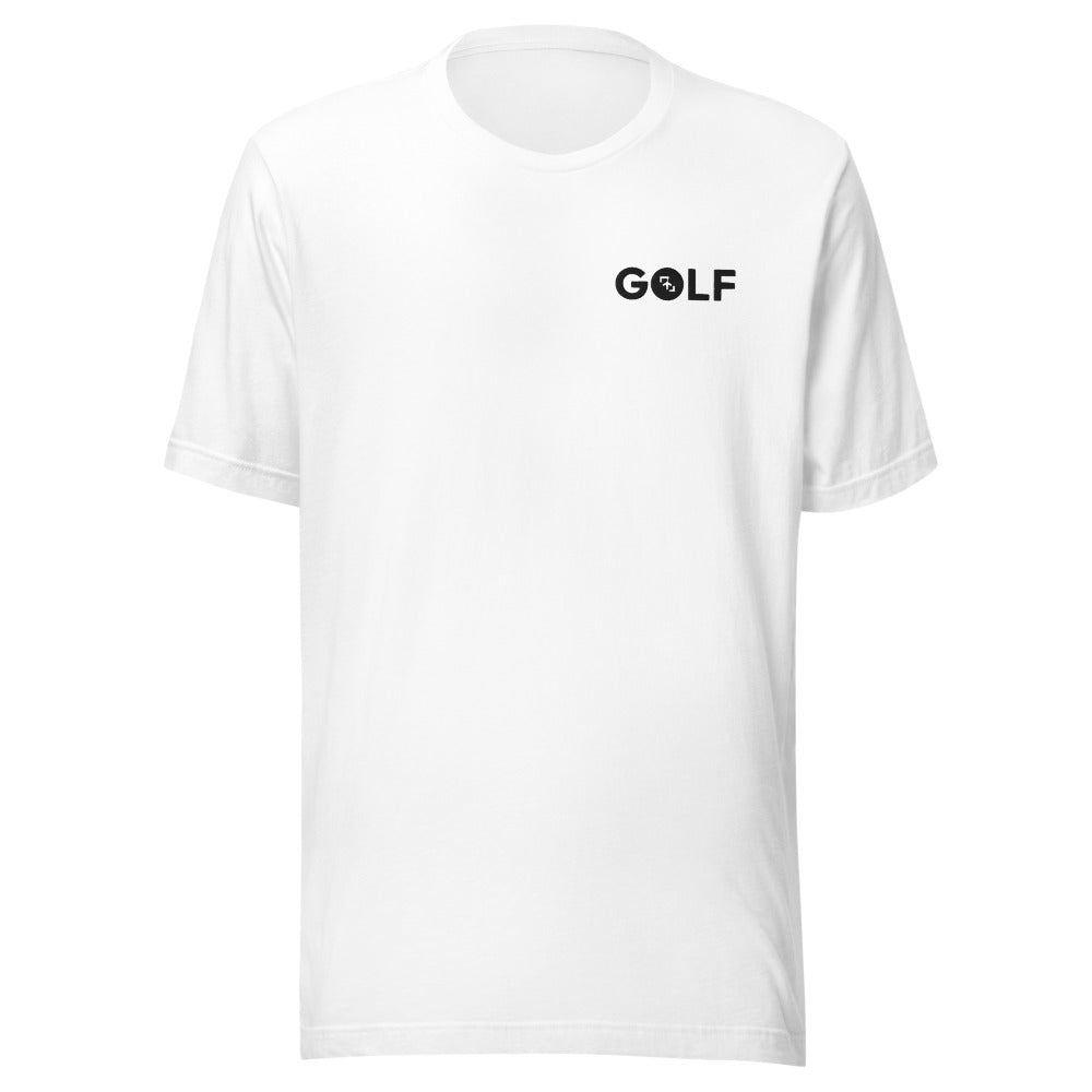Camiseta Golf Club · diseño A · prenda blanca, hilo negro