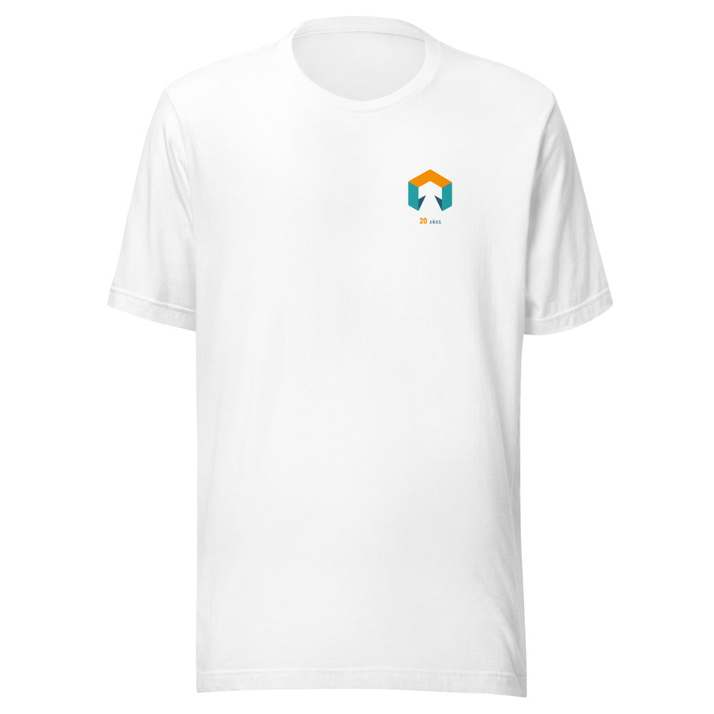 Camiseta TuConsultor 20 Aniversario Sello · blanca