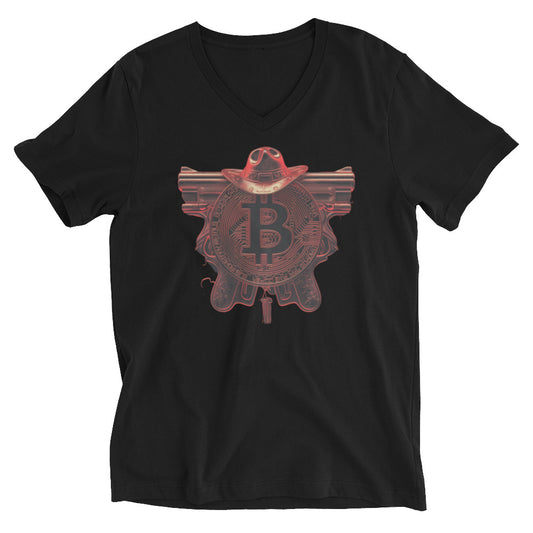Camiseta de manga corta y cuello de pico unisex TotalOutfit bitcoin series