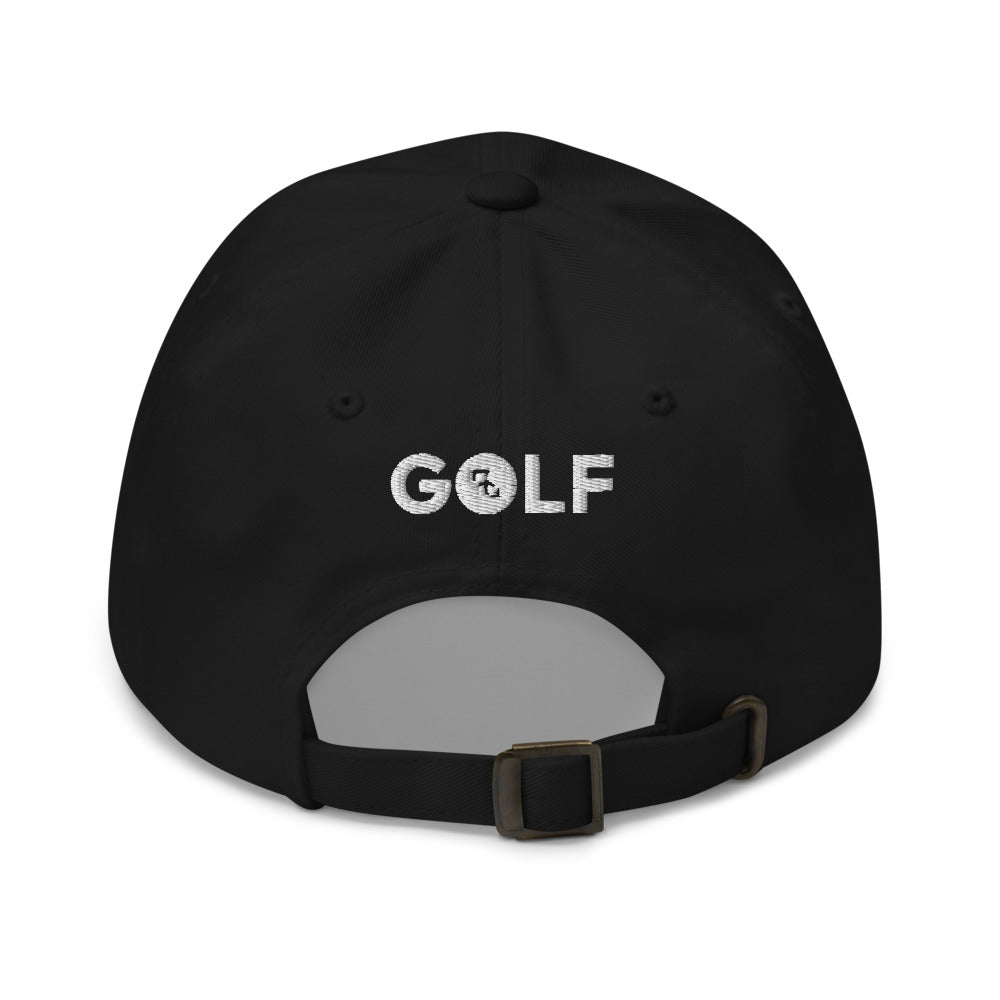 Gorra Golf Club · diseño B · negra con bordado blanco · detrás