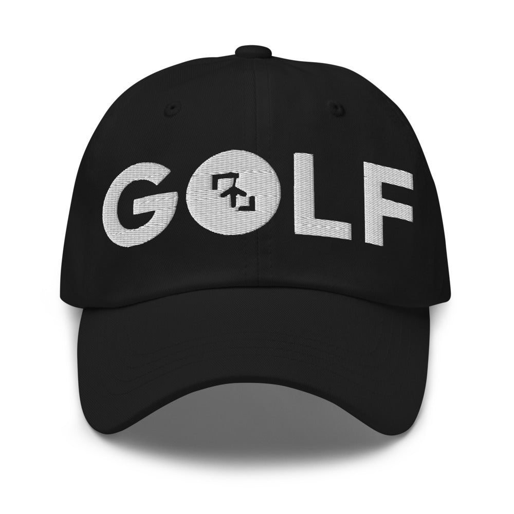 Gorra Golf Club · diseño A · negra con bordado blanco