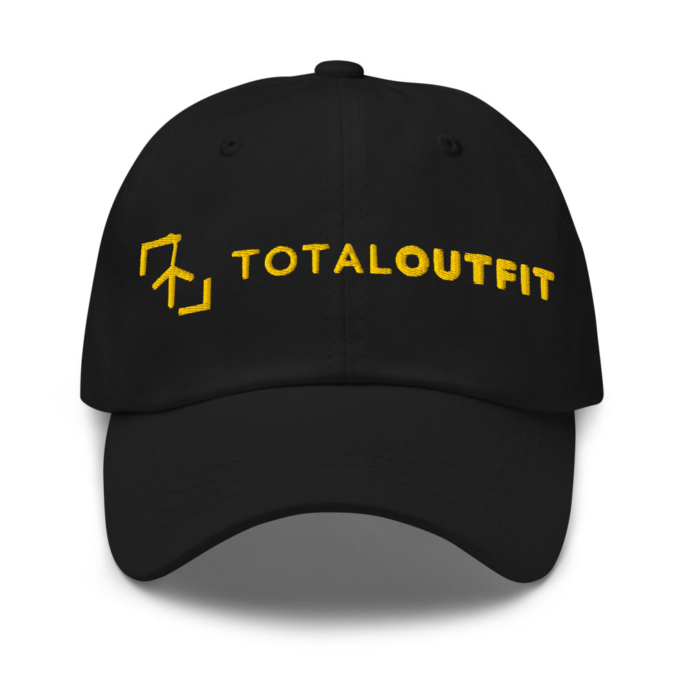 Gorra Tenis Club · diseño B · negra con bordado amarillo