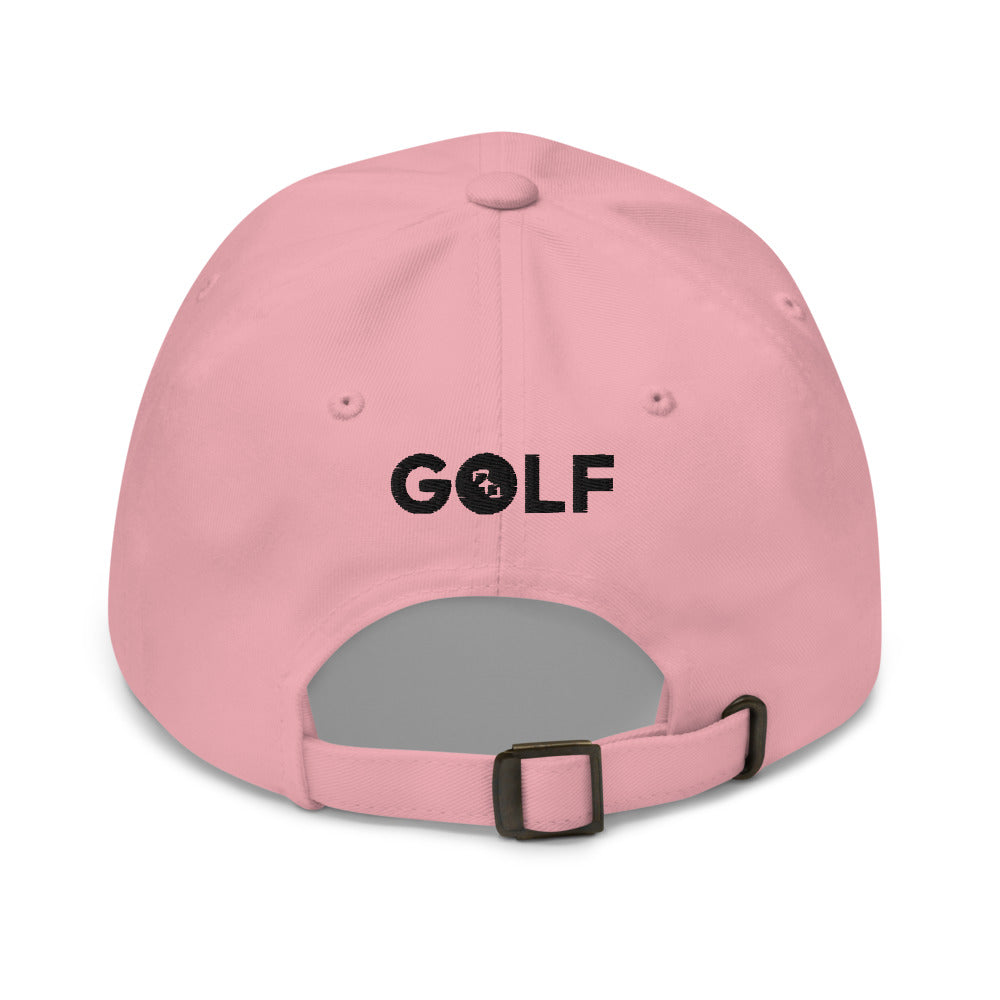 Gorra Golf Club · diseño B · rosa con bordado negro · detrás