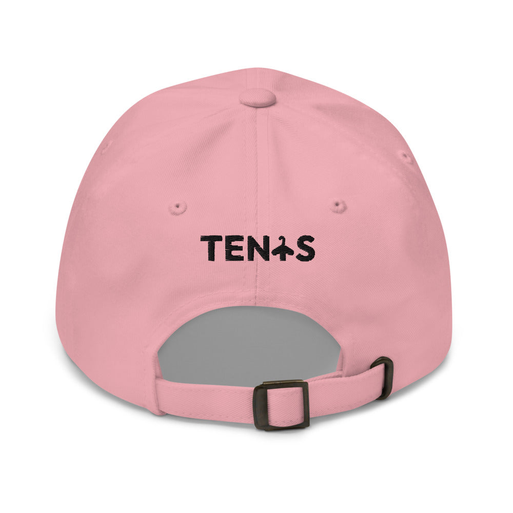 Gorra Tenis Club · diseño B · rosa con bordado negro · detrás