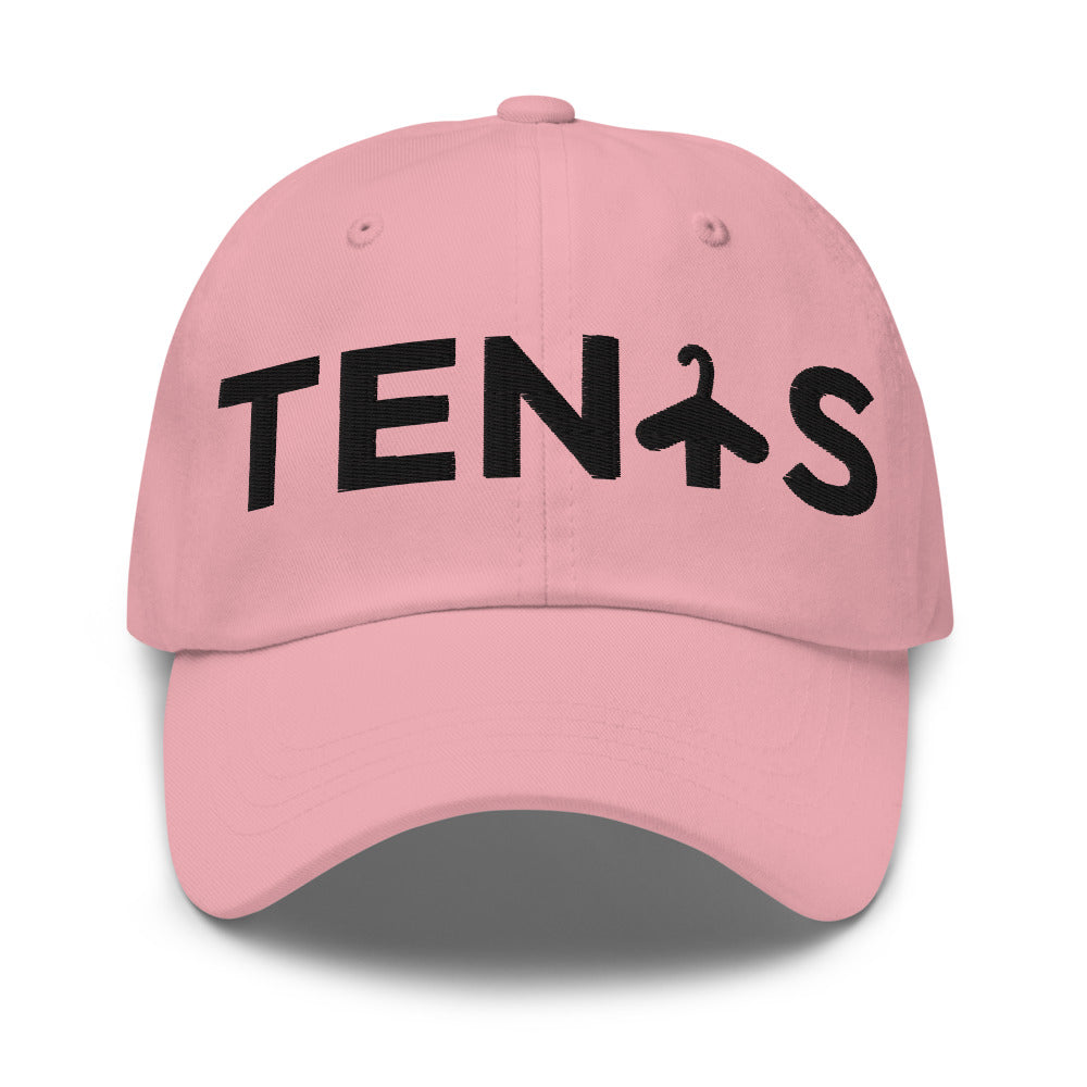 Gorra Tenis Club · diseño A · rosa con bordado negro