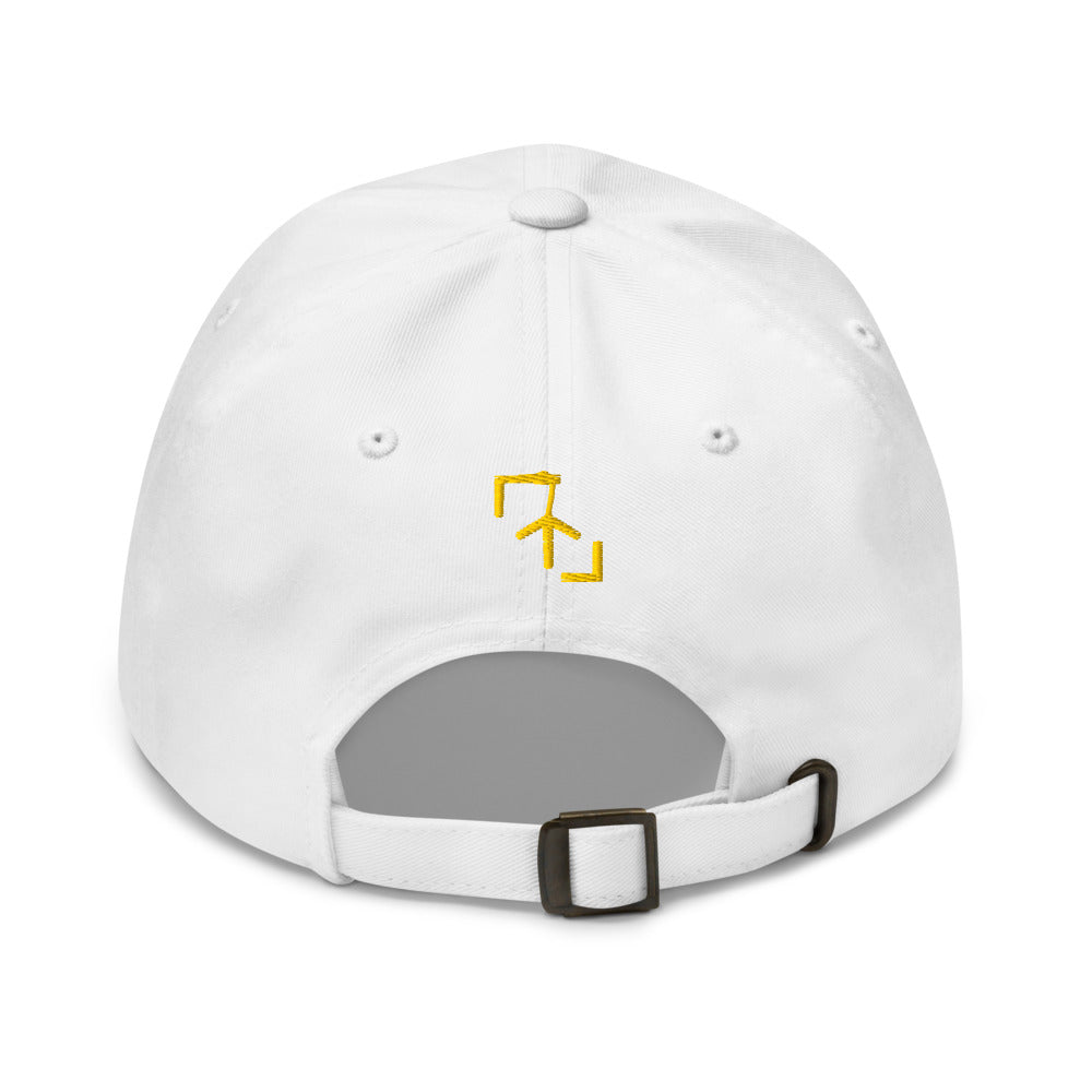Gorra Pádel Club · diseño A · blanca con bordado amarillo · detrás