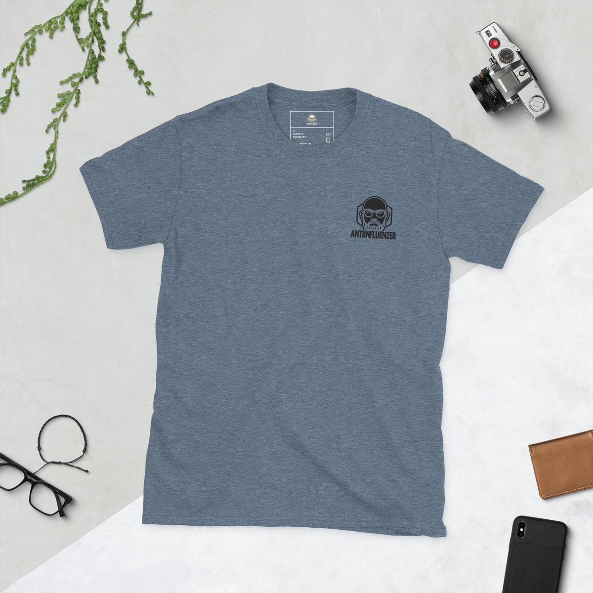 Camiseta de manga corta unisex AntiInfluenzer Negro