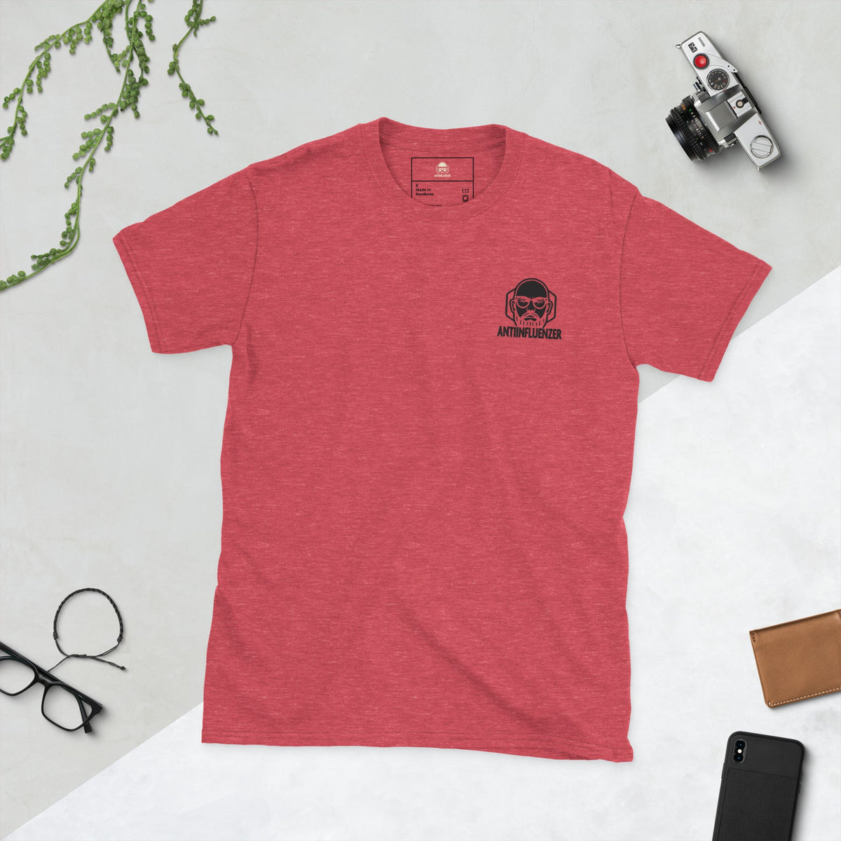 Camiseta de manga corta unisex AntiInfluenzer Negro