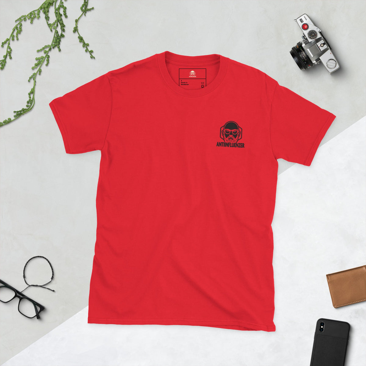 Camiseta de manga corta unisex AntiInfluenzer Negro