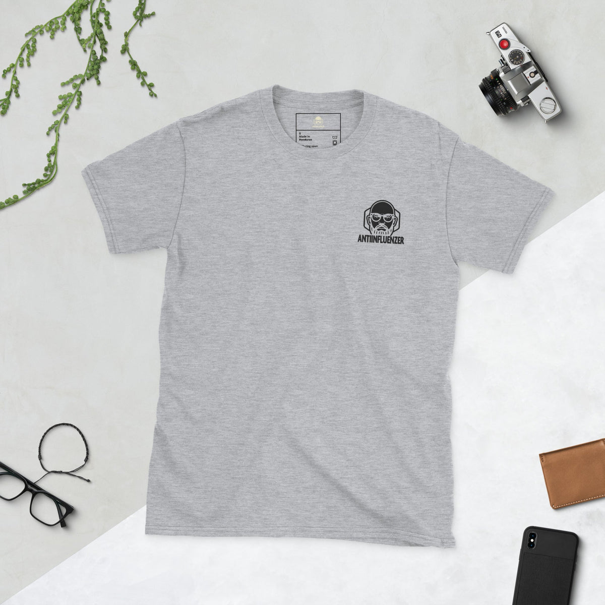 Camiseta de manga corta unisex AntiInfluenzer Negro