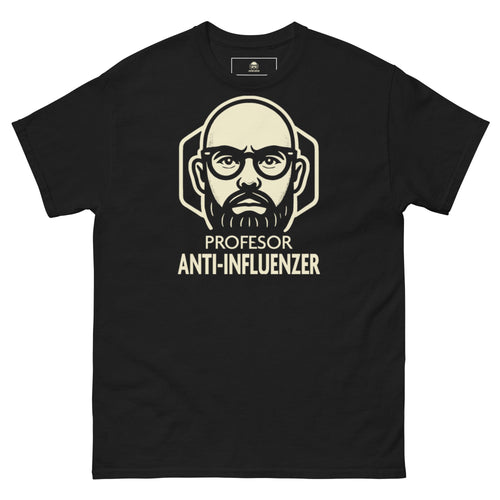 Camiseta Básica Profesor Anti-Influenzer Logo Pecho Unisex