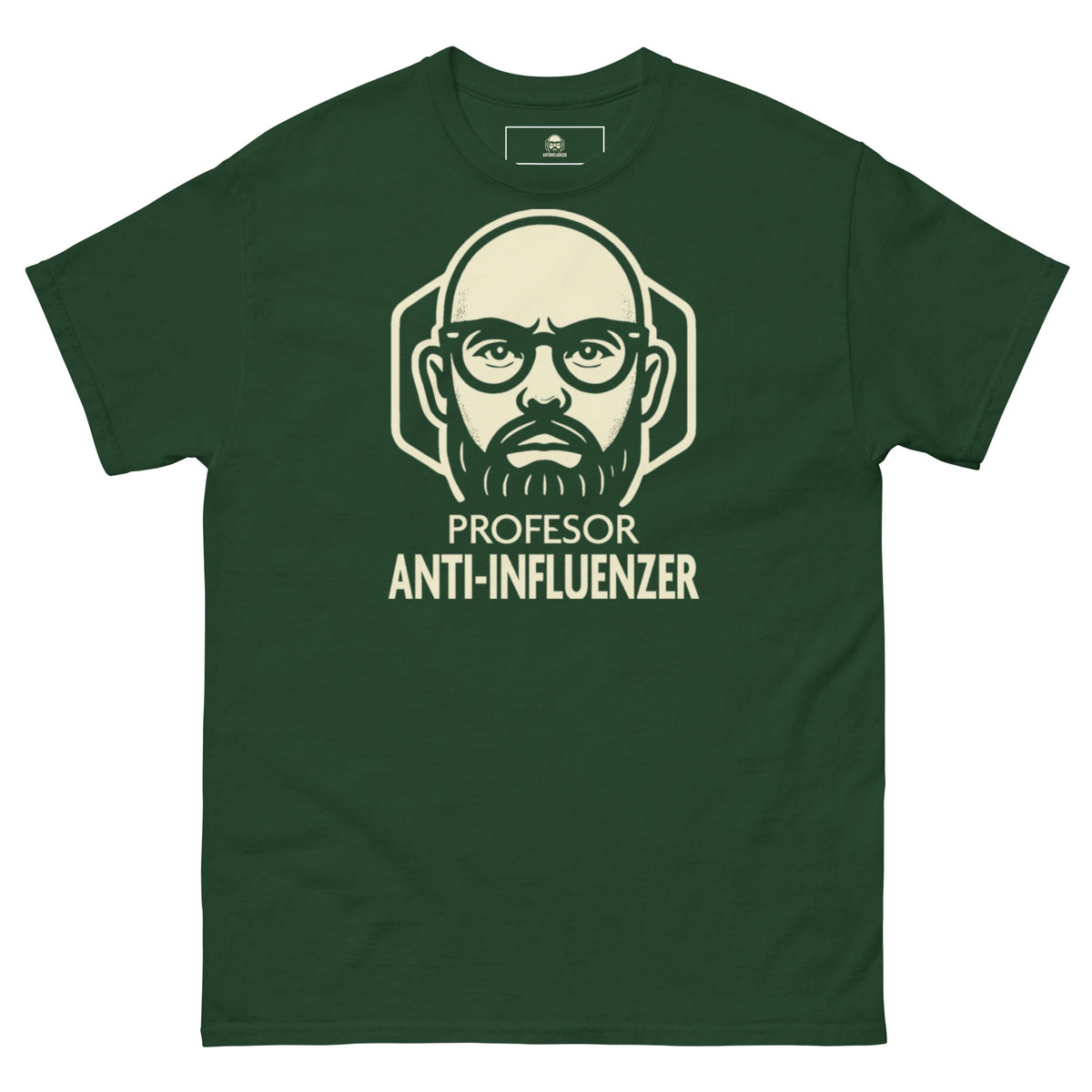 Camiseta Básica Profesor Anti-Influenzer Logo Pecho Unisex