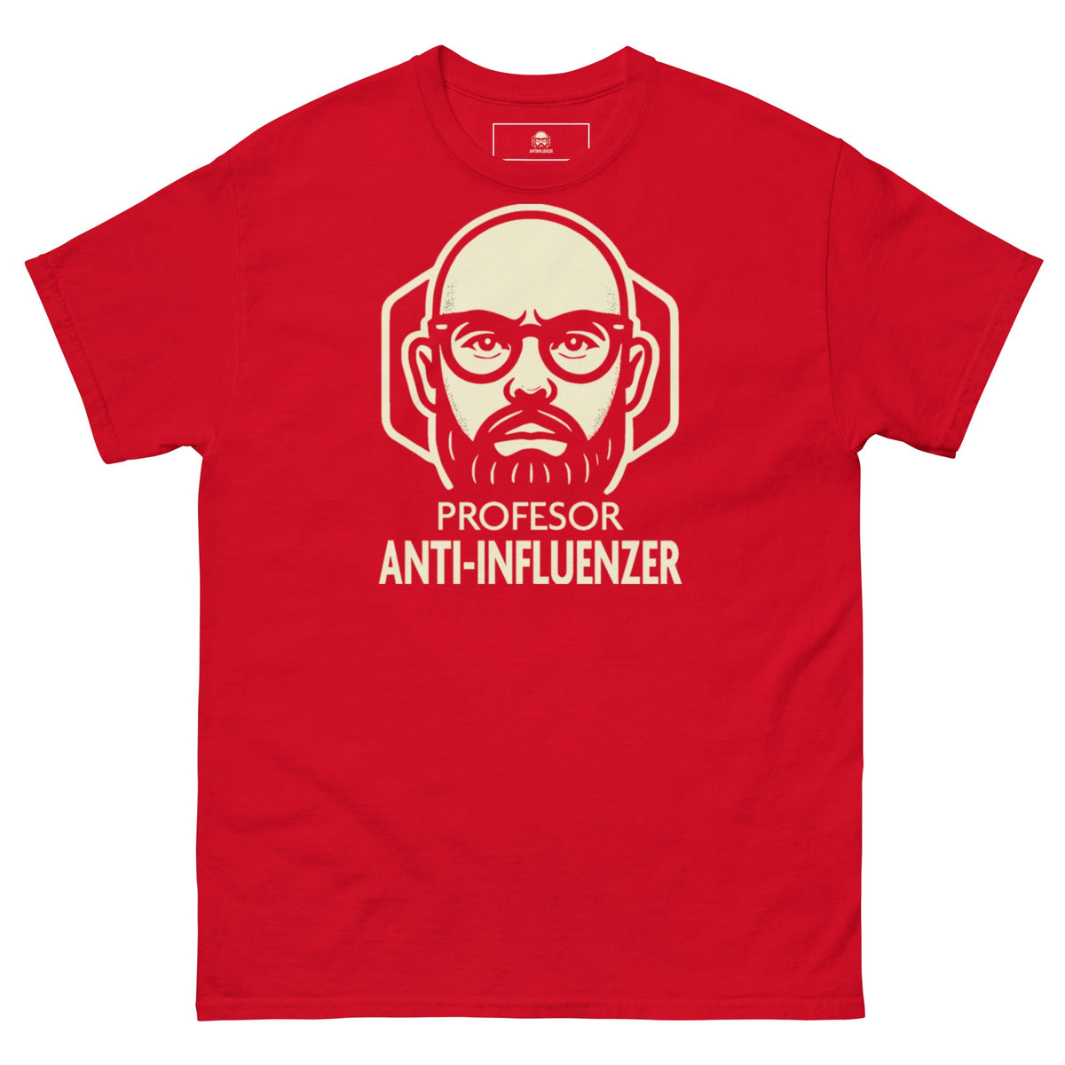 Camiseta Básica Profesor Anti-Influenzer Logo Pecho Unisex