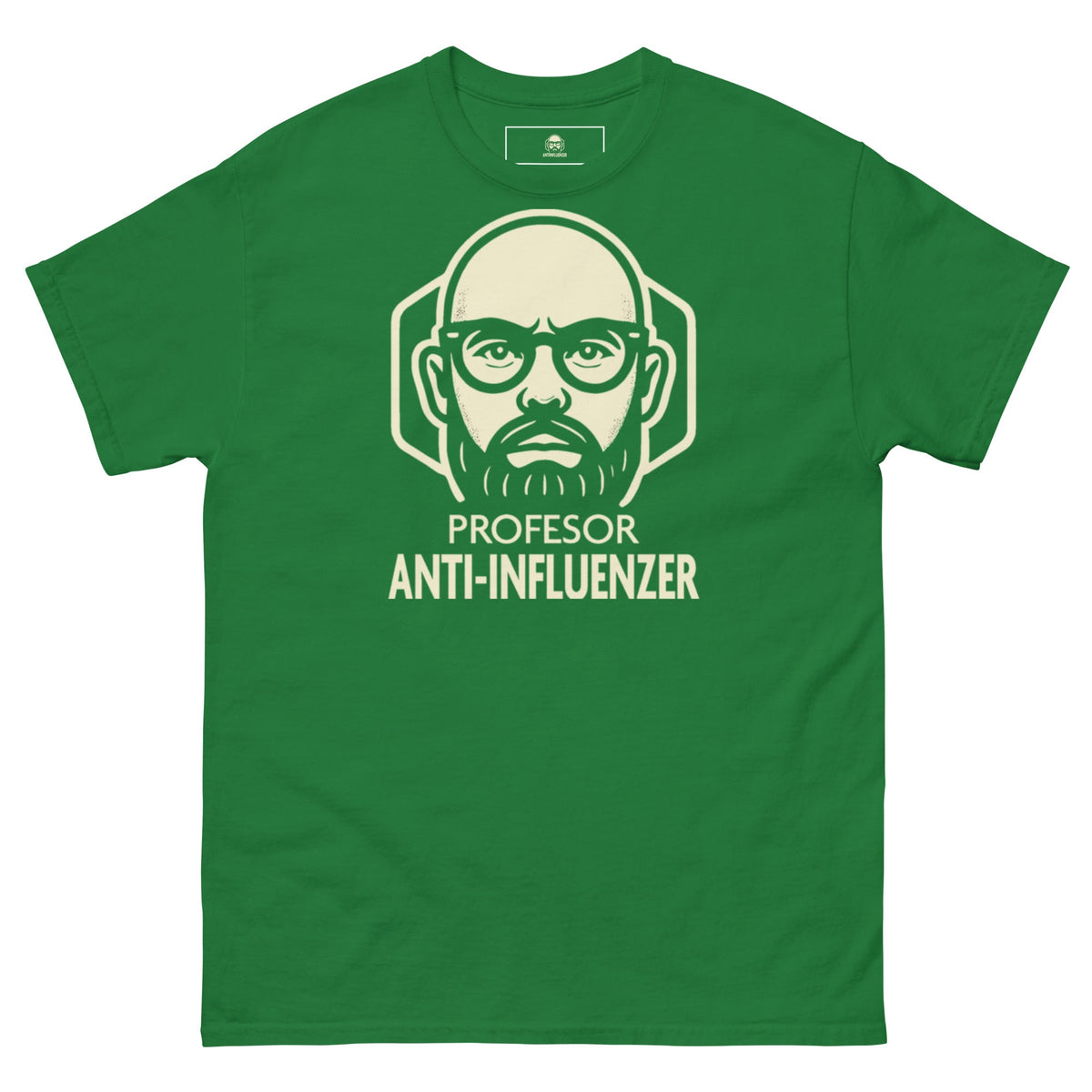Camiseta Básica Profesor Anti-Influenzer Logo Pecho Unisex