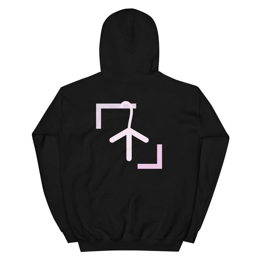 Sudadera TotalOutfit Percha Espalda – Negra con logo rosa