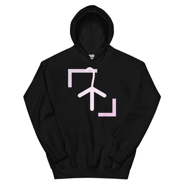 Sudadera TotalOutfit Icono XL – Negra con percha rosa
