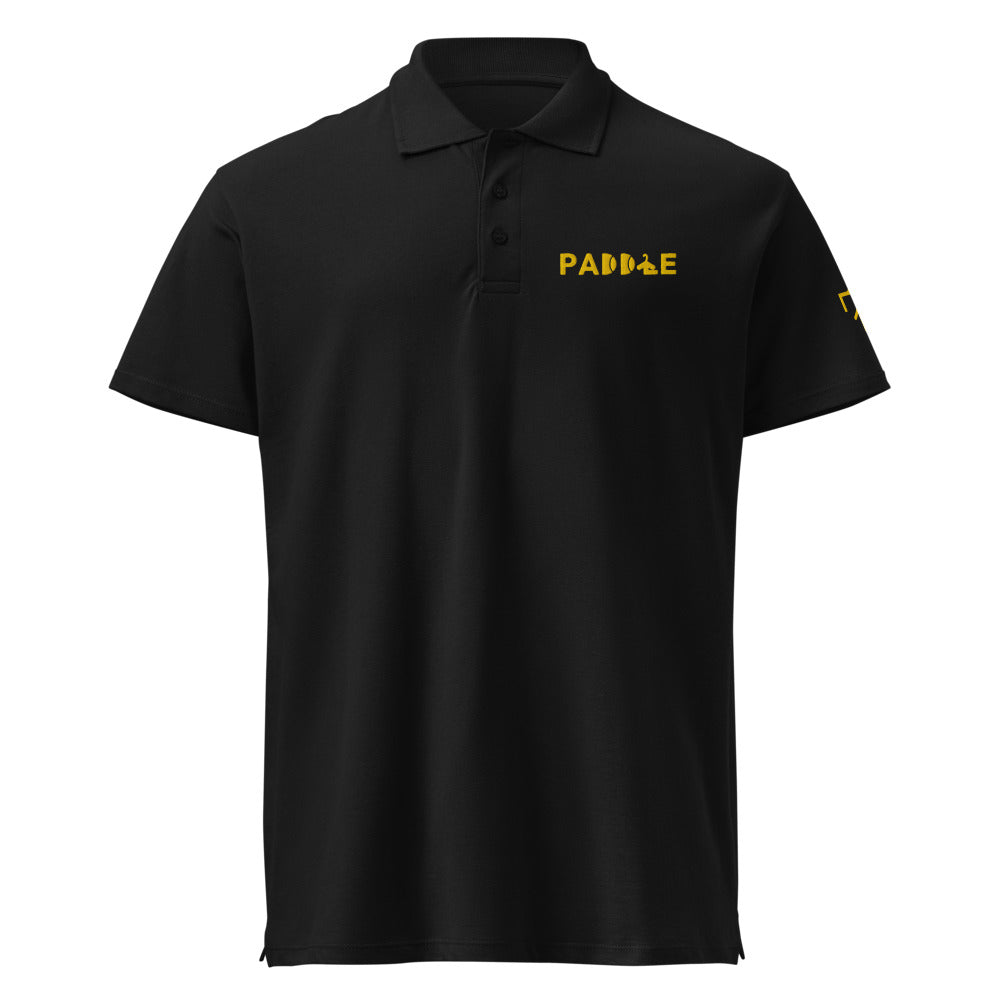 Polo Pádel Club · diseño A · negra con bordado amarillo
