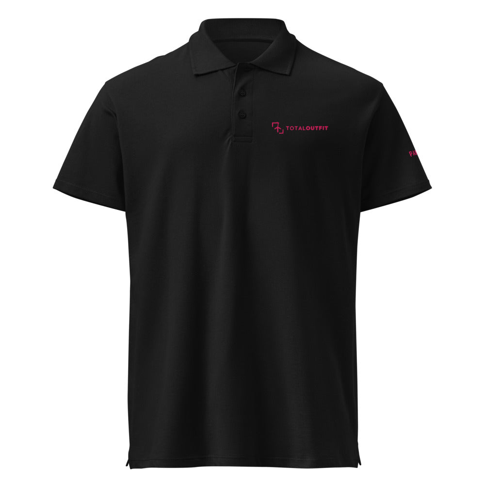 Polo Pádel Club · diseño B · negra con bordado rosa