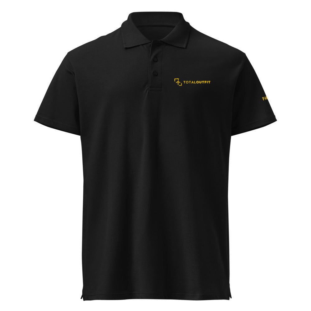 Polo Pádel Club · diseño B · negra con bordado amarillo