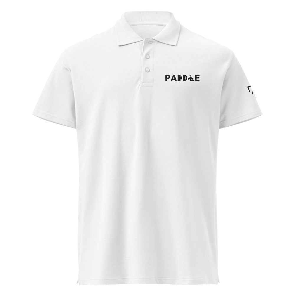 Polo Pádel Club · diseño A · blanca con bordado negro
