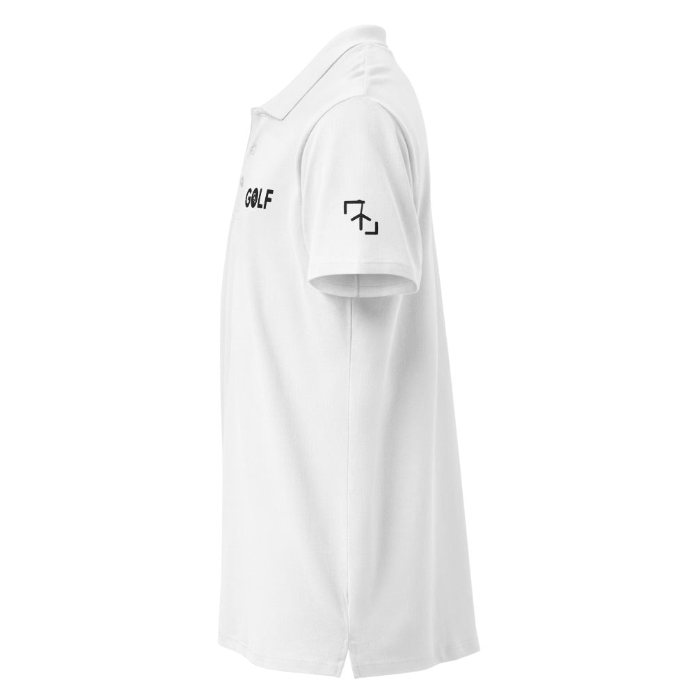 Polo Golf Club · diseño A · blanca con bordado negro · manga