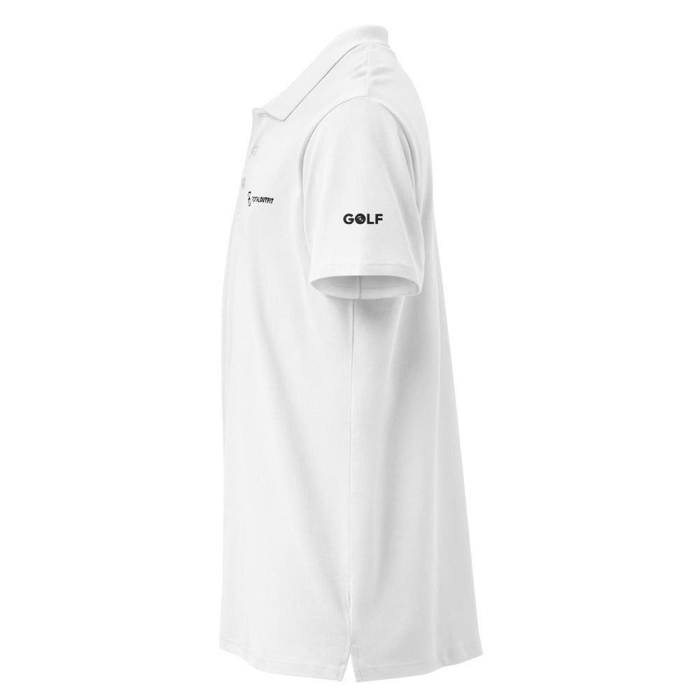 Polo Golf Club · diseño B · blanca con bordado negro · manga